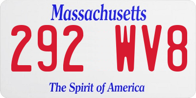 MA license plate 292WV8