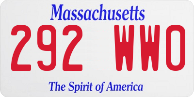 MA license plate 292WW0