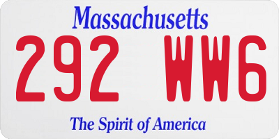 MA license plate 292WW6
