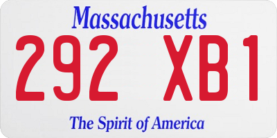 MA license plate 292XB1