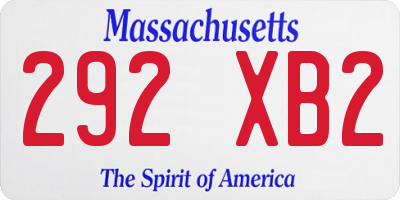 MA license plate 292XB2