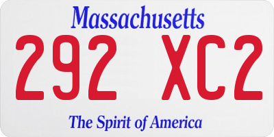 MA license plate 292XC2