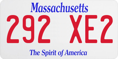 MA license plate 292XE2