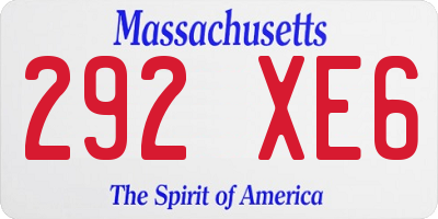 MA license plate 292XE6