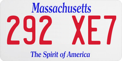 MA license plate 292XE7
