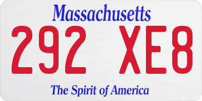 MA license plate 292XE8