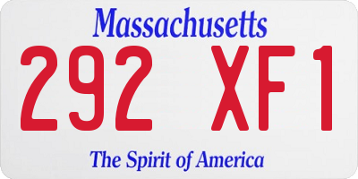 MA license plate 292XF1