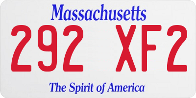 MA license plate 292XF2