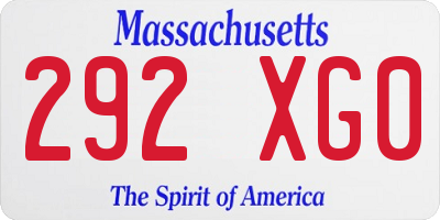 MA license plate 292XG0
