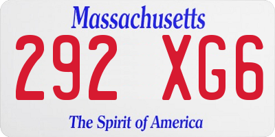MA license plate 292XG6