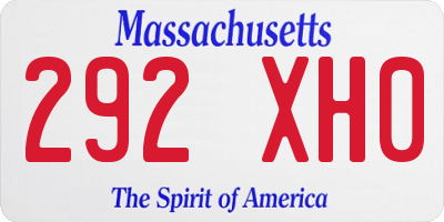 MA license plate 292XH0