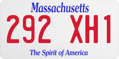 MA license plate 292XH1