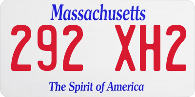 MA license plate 292XH2