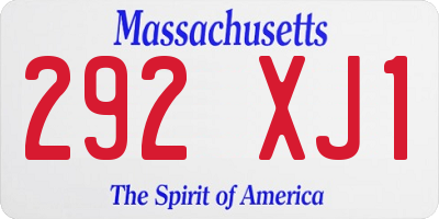 MA license plate 292XJ1
