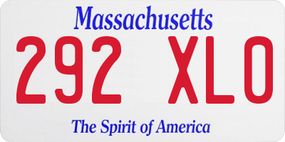MA license plate 292XL0