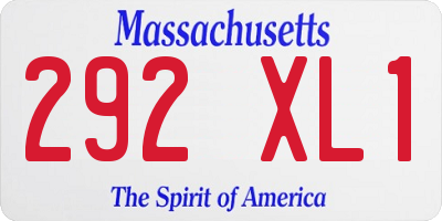 MA license plate 292XL1