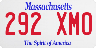 MA license plate 292XM0