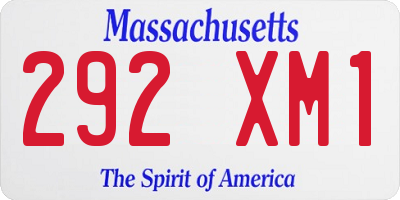 MA license plate 292XM1