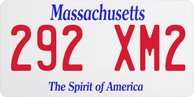MA license plate 292XM2