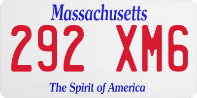 MA license plate 292XM6