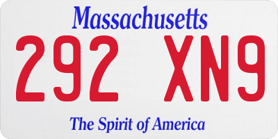 MA license plate 292XN9