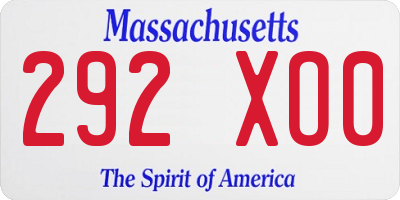 MA license plate 292XO0