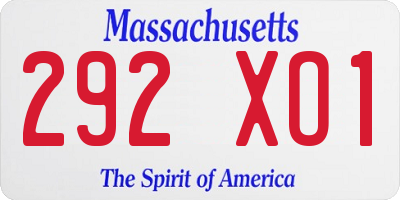 MA license plate 292XO1