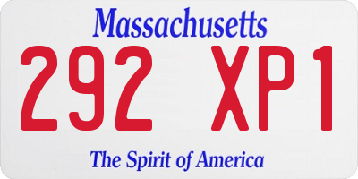 MA license plate 292XP1