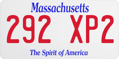 MA license plate 292XP2