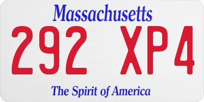 MA license plate 292XP4