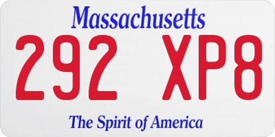 MA license plate 292XP8
