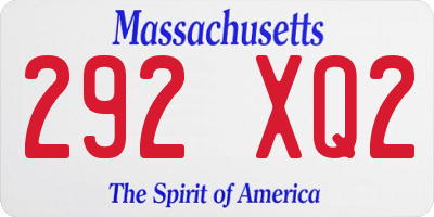 MA license plate 292XQ2