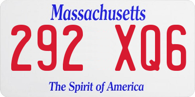 MA license plate 292XQ6