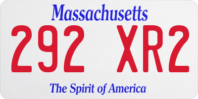 MA license plate 292XR2