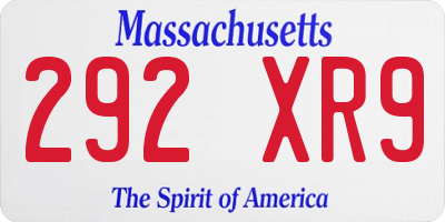 MA license plate 292XR9