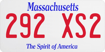 MA license plate 292XS2