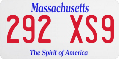 MA license plate 292XS9