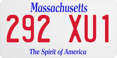 MA license plate 292XU1