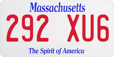 MA license plate 292XU6