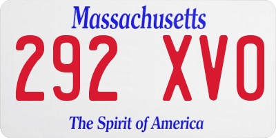 MA license plate 292XV0