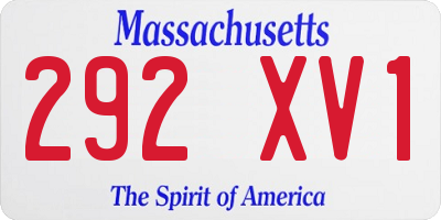 MA license plate 292XV1