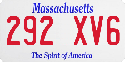 MA license plate 292XV6