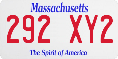 MA license plate 292XY2