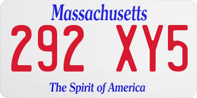 MA license plate 292XY5
