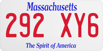 MA license plate 292XY6