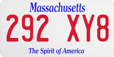 MA license plate 292XY8