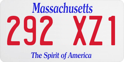 MA license plate 292XZ1