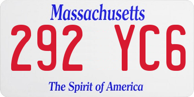 MA license plate 292YC6