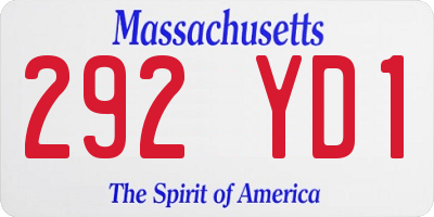 MA license plate 292YD1