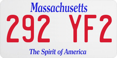 MA license plate 292YF2